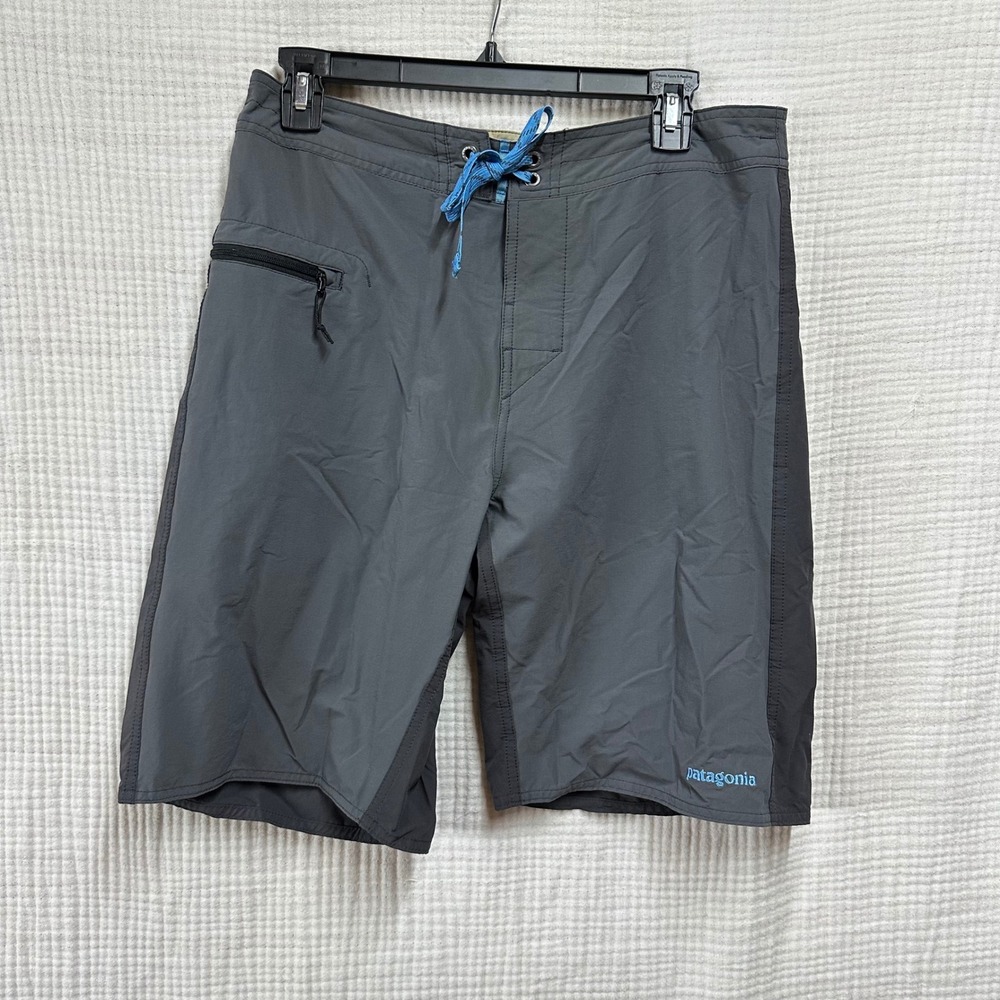 Patagonia Men's Wavefarer Boardshorts Gray drawstring Size 32 STY86543